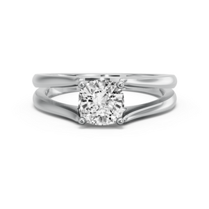 Image for Cushion Tulip Basket Ring with Split Ring Solitaire band