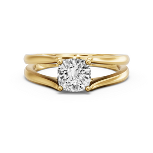 Image for Cushion Tulip Basket Ring with Split Ring Solitaire band