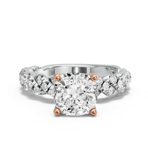 Image for Cushion Tulip Basket Ring with Twist Pave band