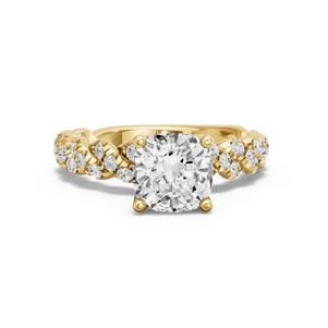 Image for Cushion Tulip Basket Ring with Twist Pave band