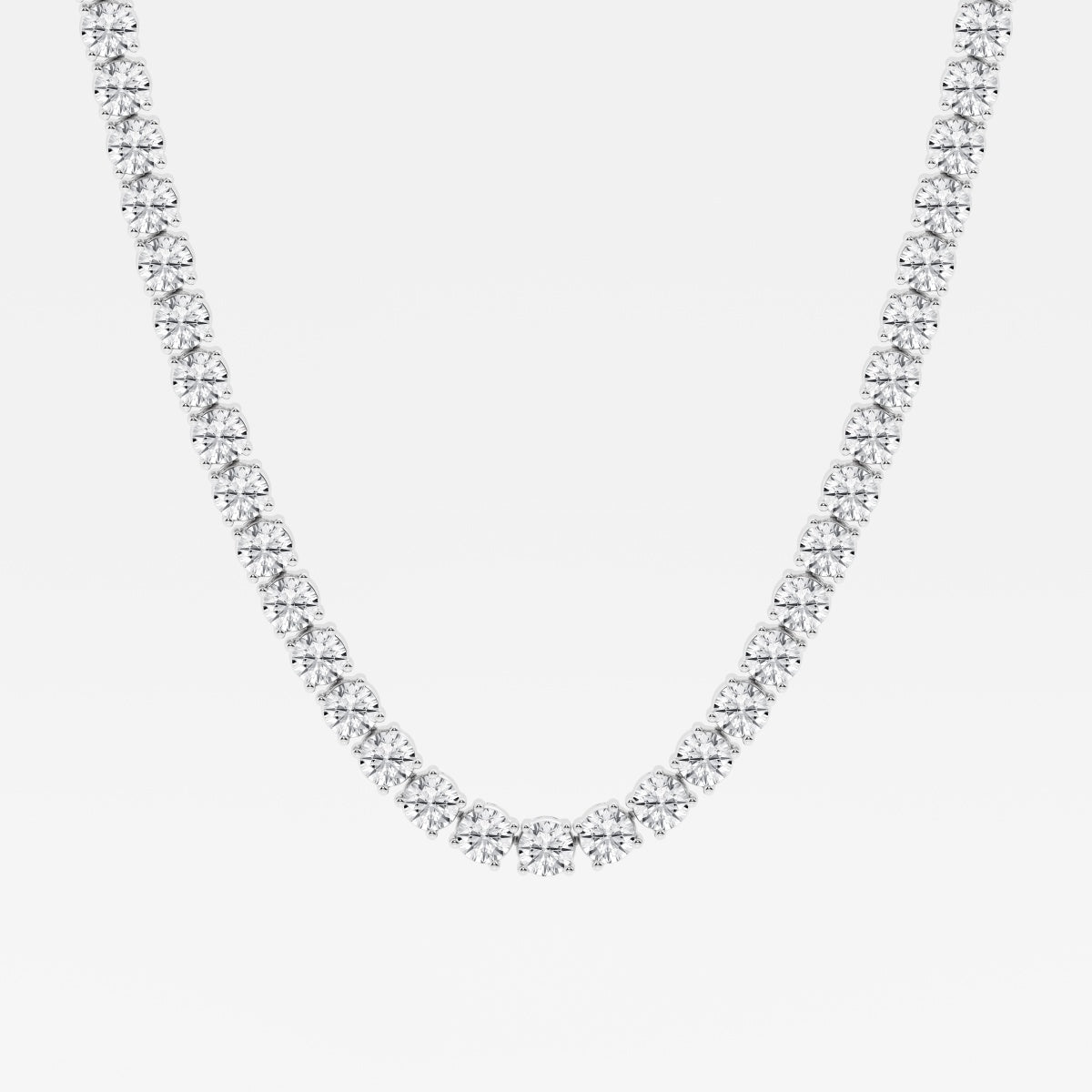 Round Lab Grown Diamond Tennis Necklace, EF Color, VS Clarity - IGI Certificate