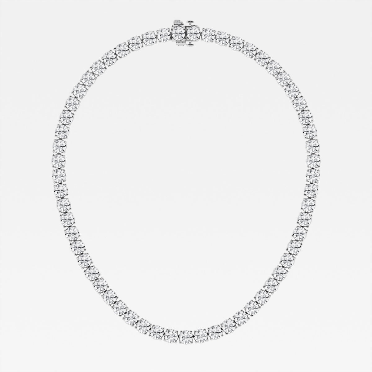 Round Lab Grown Diamond Tennis Necklace, EF Color, VS Clarity - IGI Certificate