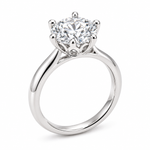 Round Cut Ring With Tulip Style