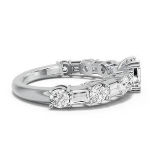 Image for Asscher Vintage Basket Ring with Alternating Baguette band