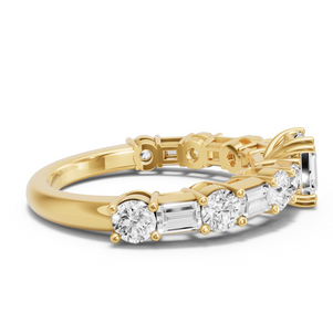 Image for Asscher Vintage Basket Ring with Alternating Baguette band