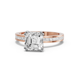Image for Asscher Vintage Basket Ring with Channel band