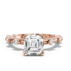 Image for Asscher Vintage Basket Ring with Floating Station band