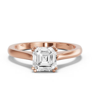 Image for Asscher Vintage Basket Ring with Knife Edge Cathedral band