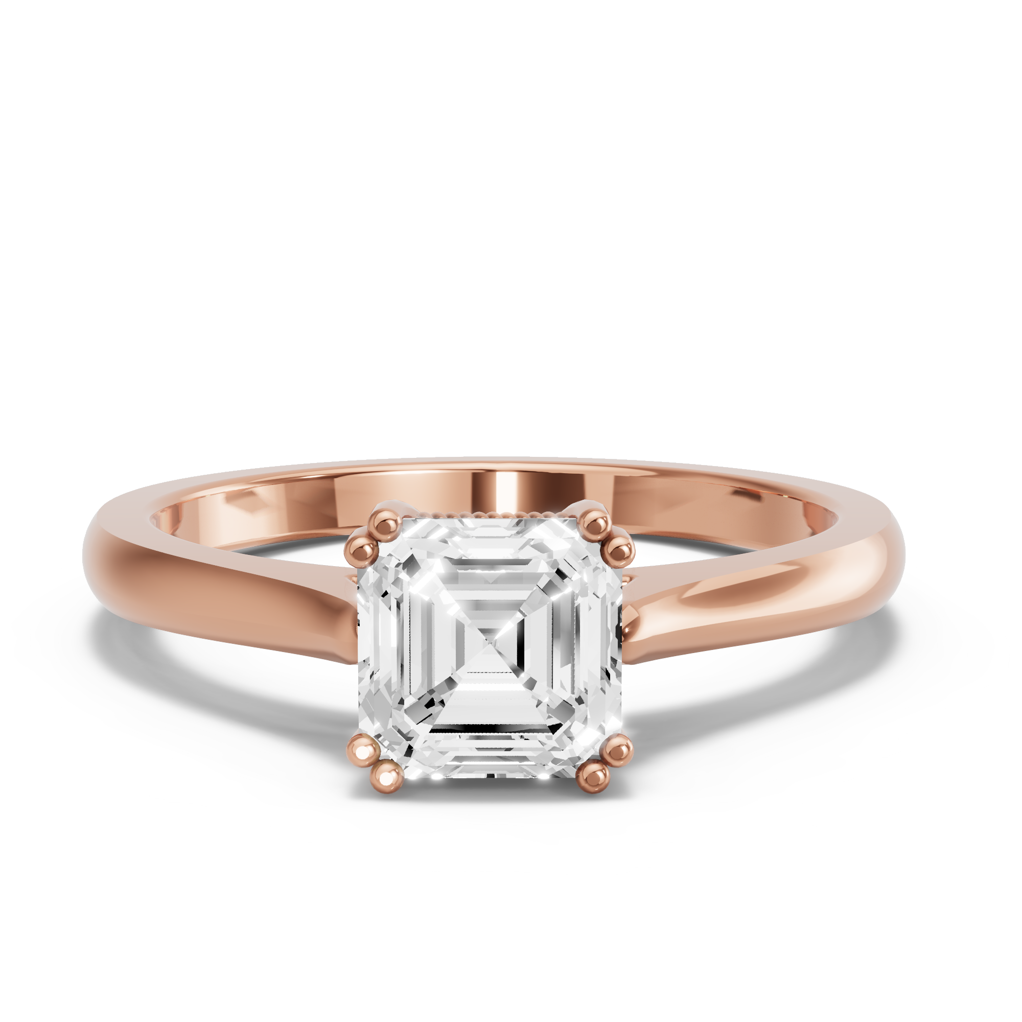 Image for Asscher Vintage Basket Ring with Knife Edge Cathedral band