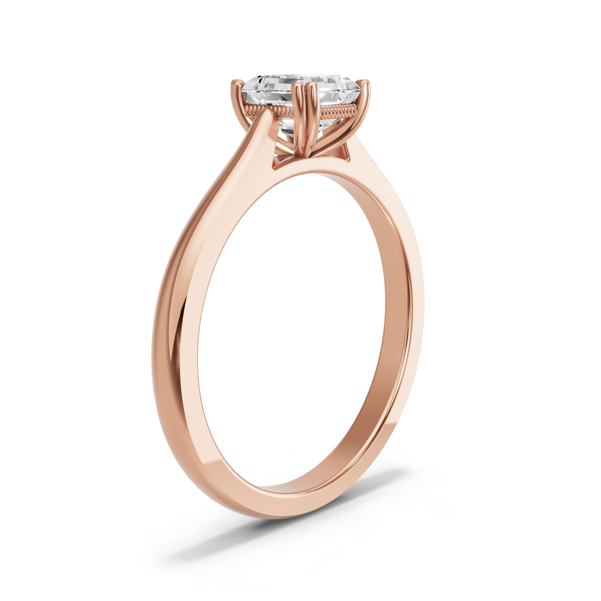 Image for Asscher Vintage Basket Ring with Knife Edge Cathedral band