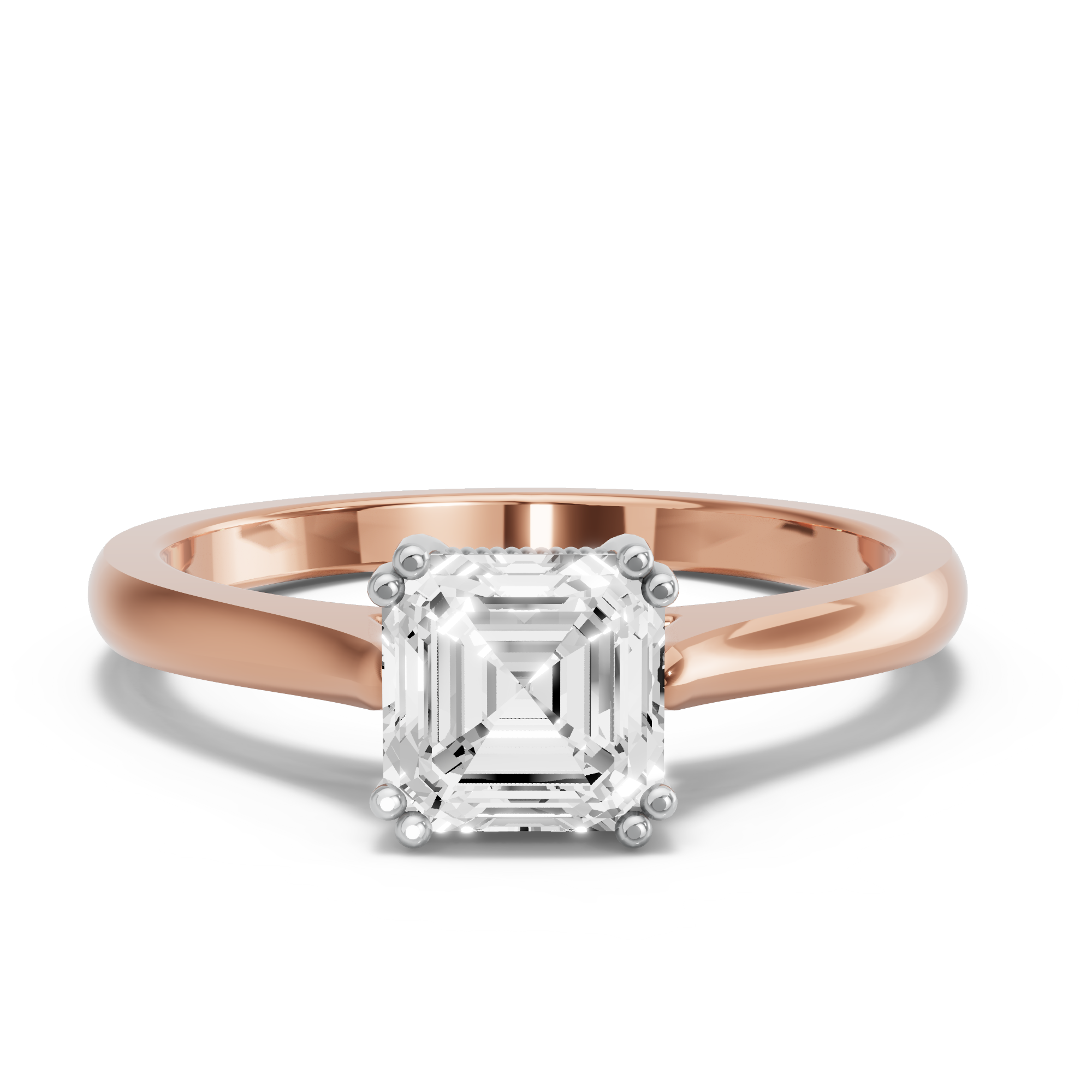 Image for Asscher Vintage Basket Ring with Knife Edge Cathedral band