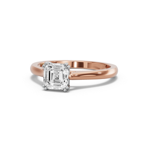 Image for Asscher Vintage Basket Ring with Knife Edge Cathedral band