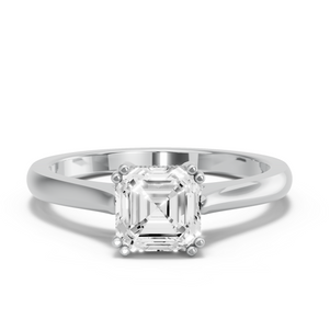 Image for Asscher Vintage Basket Ring with Knife Edge Cathedral band