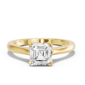 Image for Asscher Vintage Basket Ring with Knife Edge Cathedral band