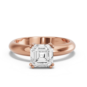 Image for Asscher Vintage Basket Ring with Knife Edge Solitaire band