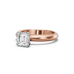 Image for Asscher Vintage Basket Ring with Knife Edge Solitaire band