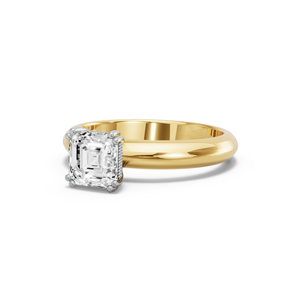 Image for Asscher Vintage Basket Ring with Knife Edge Solitaire band