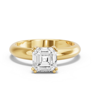 Image for Asscher Vintage Basket Ring with Knife Edge Solitaire band