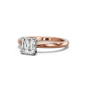 Image for Asscher Vintage Basket Ring with Solitaire band