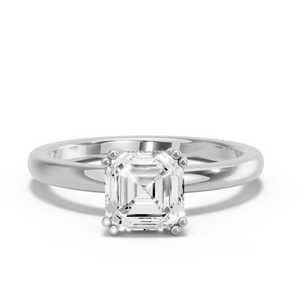 Image for Asscher Vintage Basket Ring with Solitaire band