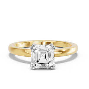 Image for Asscher Vintage Basket Ring with Solitaire band