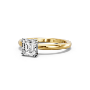 Image for Asscher Vintage Basket Ring with Solitaire band