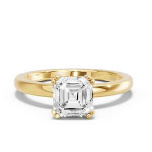 Image for Asscher Vintage Basket Ring with Solitaire band