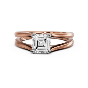 Image for Asscher Vintage Basket Ring with Split Ring Solitaire band
