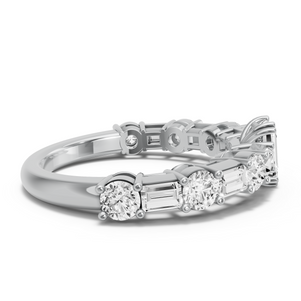 Image for Emerald Vintage Basket Ring with Alternating Baguette band