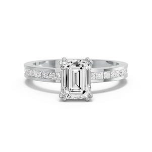 Image for Emerald Vintage Basket Ring with Channel band