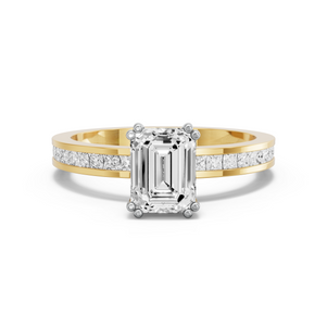 Image for Emerald Vintage Basket Ring with Channel band