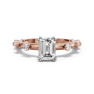Image for Emerald Vintage Basket Ring with Floating Station band