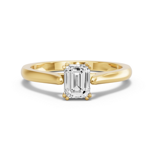 Image for Emerald Vintage Basket Ring with Knife Edge Cathedral band
