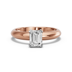 Image for Emerald Vintage Basket Ring with Knife Edge Solitaire band