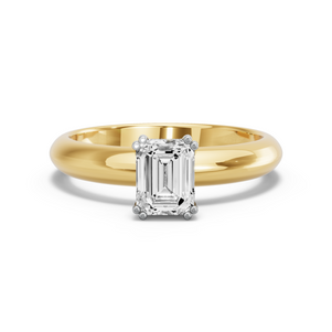 Image for Emerald Vintage Basket Ring with Knife Edge Solitaire band