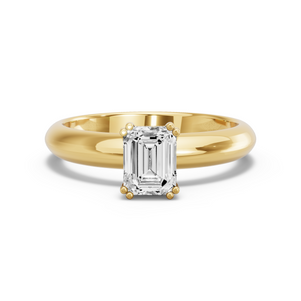 Image for Emerald Vintage Basket Ring with Knife Edge Solitaire band