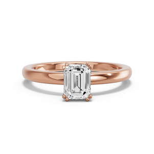 Image for Emerald Vintage Basket Ring with Solitaire band