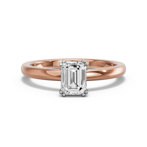 Image for Emerald Vintage Basket Ring with Solitaire band
