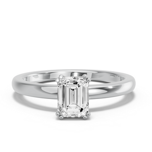 Image for Emerald Vintage Basket Ring with Solitaire band
