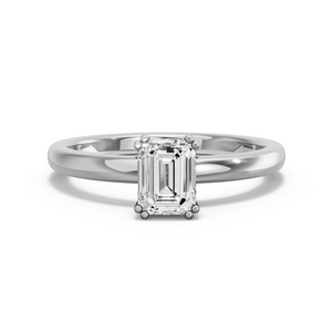 Image for Emerald Vintage Basket Ring with Solitaire band