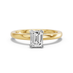 Image for Emerald Vintage Basket Ring with Solitaire band