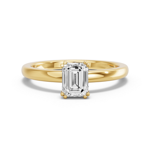 Image for Emerald Vintage Basket Ring with Solitaire band