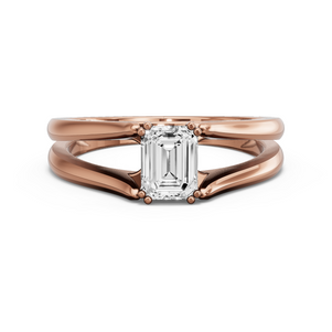 Image for Emerald Vintage Basket Ring with Split Ring Solitaire band