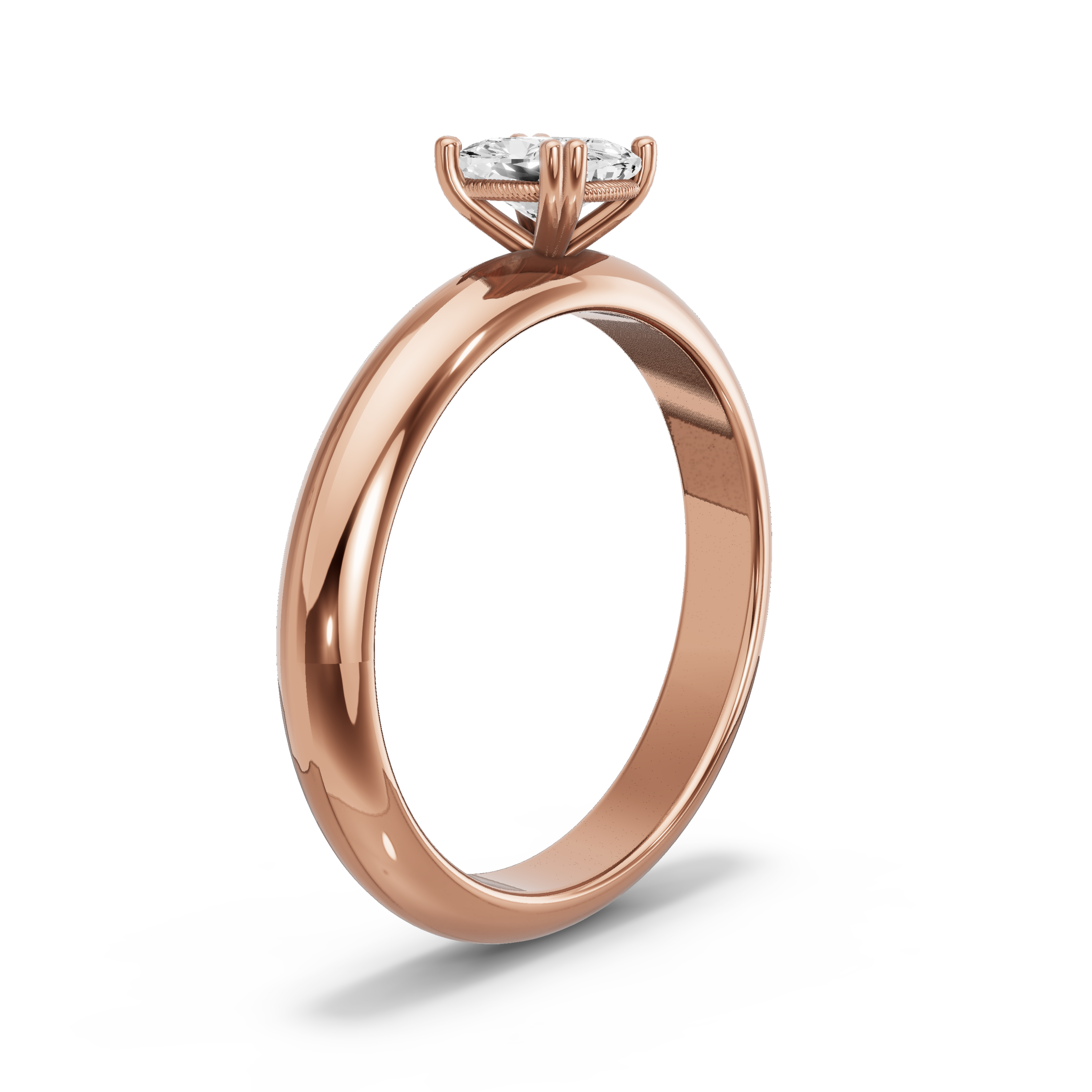 Image for Cushion Vintage Basket Ring with Knife Edge Solitaire band in 18K Rose Gold