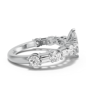 Image for Marquise Vintage Basket Ring with Alternating Baguette band