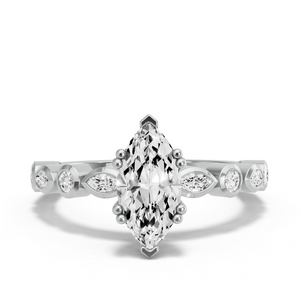 Image for Marquise Vintage Basket Ring with Alternating Marquise band