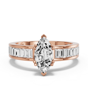 Image for Marquise Vintage Basket Ring with Baguette Channel band