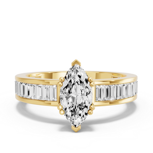Image for Marquise Vintage Basket Ring with Baguette Channel band