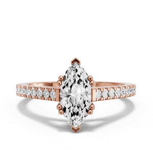 Image for Marquise Vintage Basket Ring with Cathedral Pave band