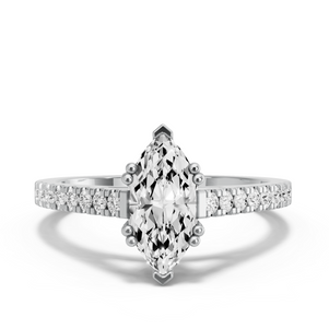 Image for Marquise Vintage Basket Ring with Cathedral Pave band
